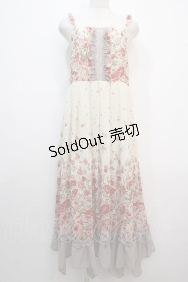 画像1: axes femme / 薔薇柄マキシワンピース M 生成り Y-25-04-20-073-AX-OP-SZ-ZY (1)