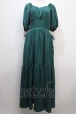 画像1: axes femme POETIQUE / パフ袖ウエストカットワンピース M グリーン Y-25-04-20-077-AX-OP-SZ-ZY (1)