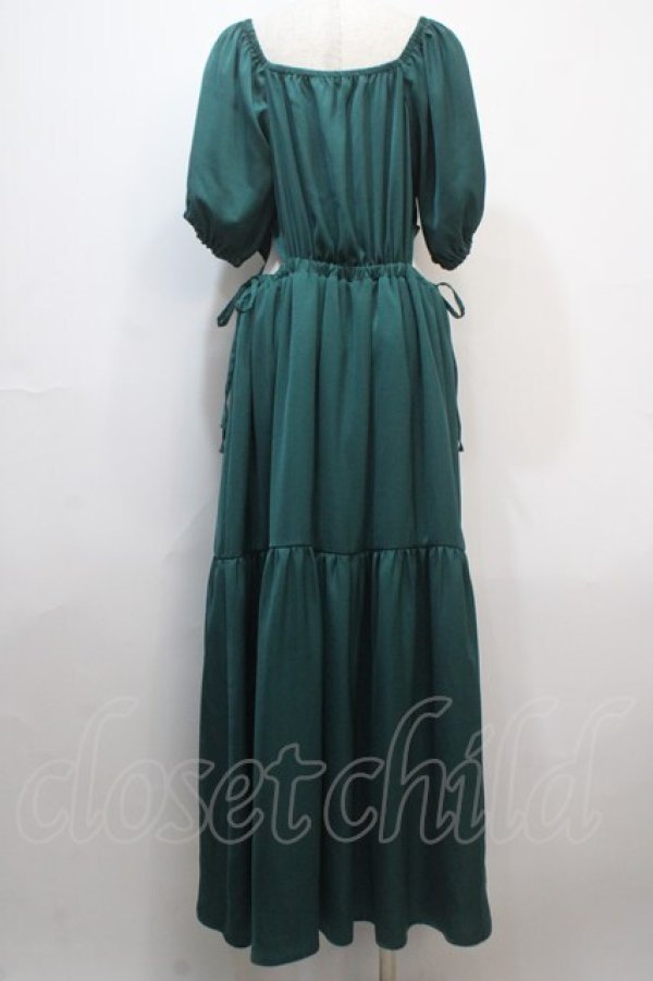 画像2: axes femme POETIQUE / パフ袖ウエストカットワンピース M グリーン Y-25-04-20-077-AX-OP-SZ-ZY (2)