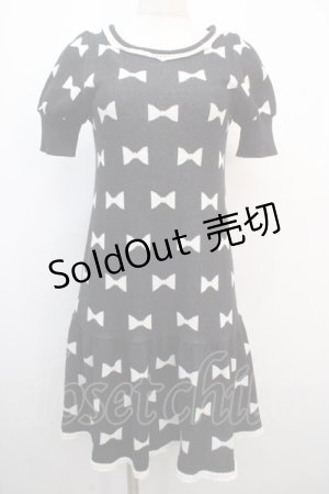 画像: 【SALE】MILK / Ribbonジャガード  ブラック×オフ Y-25-04-20-088-ML-OP-SZ-ZT413