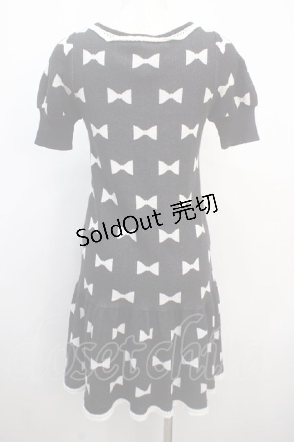 画像2: 【SALE】MILK / Ribbonジャガード  ブラック×オフ Y-25-04-20-088-ML-OP-SZ-ZT413 (2)