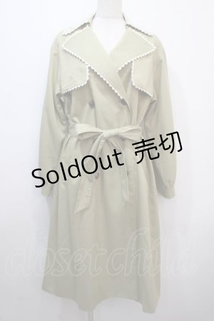 画像: axes femme / バイカラーレーストレンチコート M グリーン Y-25-04-20-095-AX-CO-SZ-ZI