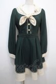 画像1: axes femme / 刺繍入りセーラーワンピース M グリーン Y-25-04-20-103-AX-OP-SZ-ZI (1)