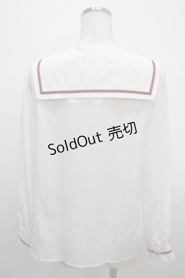 画像2: Amavel / セーラーカラータックブラウス M 赤 Y-25-04-20-010-CA-BL-SZ-ZY (2)
