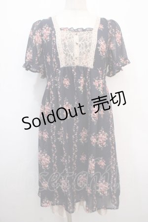画像: axes femme / ローズ縦ラインワンピース  紺 Y-25-04-20-105-AX-OP-SZ-ZY
