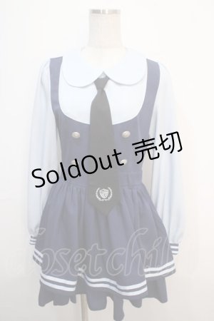 画像: To Alice / 長袖ポリスワンピース S 青 Y-25-04-20-110-LO-OP-SZ-ZS
