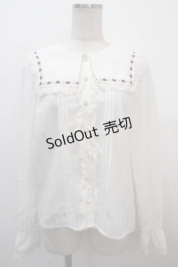 画像1: Amavel / Rosary レースフリルブラウス F ボルドー Y-25-04-20-012-CA-BL-SZ-ZY (1)