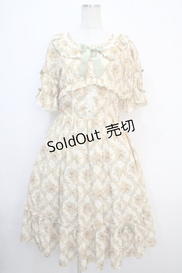 画像1: axes femme kawaii / クラシックローズワンピース  イエロー Y-25-04-20-116-AX-OP-SZ-ZY (1)