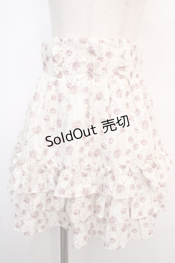 画像1: Ank Rouge / ローズレースティアードスカート M ピンク Y-25-04-20-124-CA-SK-SZ-ZY (1)