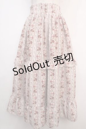 画像: axes femme kawaii / ストライプローズ柄スカート M 生成り Y-25-04-20-126-AX-SK-SZ-ZI