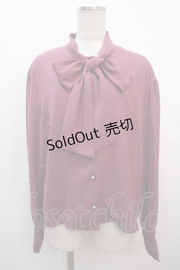 画像1: axes femme NOSTALGIE / ボウタイリボンブラウス F パープル Y-25-04-20-016-AX-BL-SZ-ZY (1)