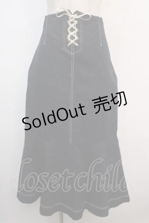 画像: an another angelus / フロントレースアップロングマーメイドスカート F ネイビー Y-25-04-20-133-CA-SK-SZ-ZY