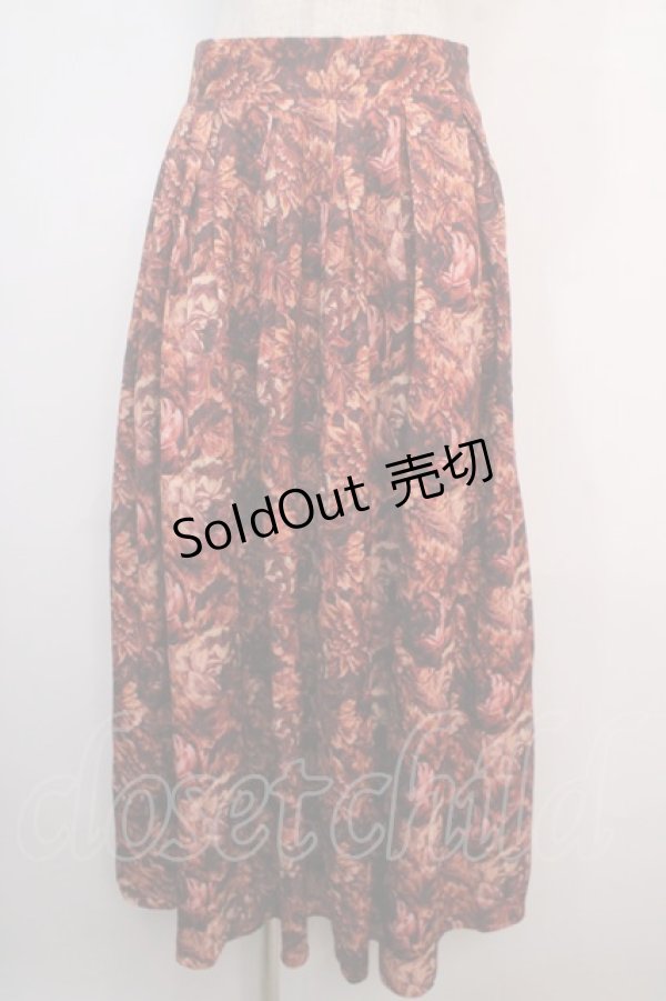 画像1: axes femme NOSTALGIE / ヴィンテージフラワー柄スカート F 赤 Y-25-04-20-135-AX-SK-SZ-ZT140 (1)