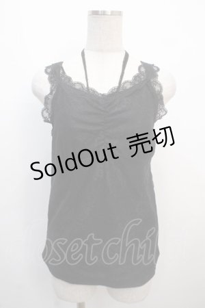 画像: axes femme / 3WAY総レースタンクトップ F 黒 Y-25-04-20-003-AX-TO-SZ-ZY