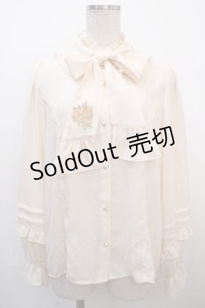 画像: axes femme kawaii / クラシックローズ刺繍ブラウス  白 Y-25-04-20-017-AX-BL-SZ-ZY