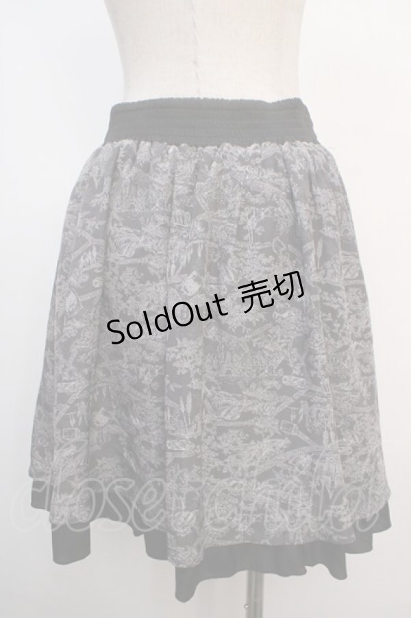 画像2: 【SALE】axes femme / トラベル柄スカート M グレー Y-25-04-20-142-AX-SK-SZ-ZT220 (2)