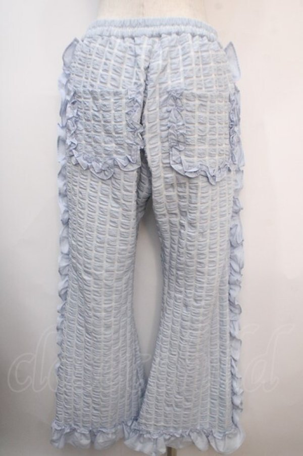 画像2: Candy Stripper / POCOPOCO CHECK FRILL パンツ 2 サックス Y-25-04-20-146-PU-PA-SZ-ZY (2)