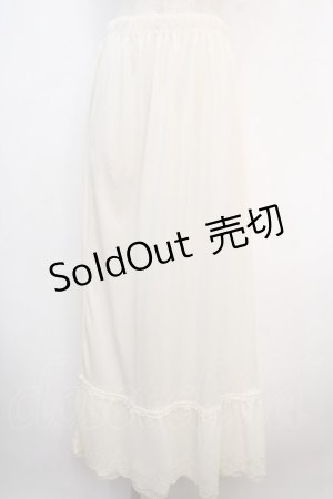 画像: axes femme / 繊細レースミディ丈ペチスカート M 生成り Y-25-04-20-151-AX-SK-SZ-ZI
