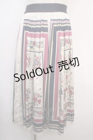 画像: axes femme / スカーフ柄スカート M 生成り Y-25-04-20-152-AX-SK-SZ-ZY