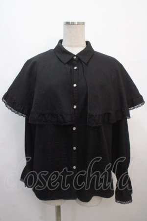 画像: axes femme / ジャカードケープブラウス F 黒 Y-25-04-20-029-AX-BL-SZ-ZY