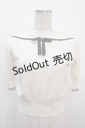 画像: LODISPOT / セーラー衿サマーニットトップス  アイボリー Y-25-04-20-032-LO-TO-SZ-ZY