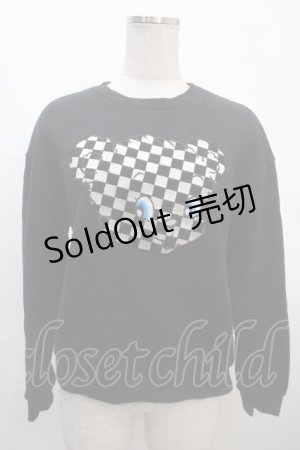 画像: Candy Stripper / CHECKER BEAR SWEAT 2 ブラック Y-25-04-20-043-PU-TO-SZ-ZY