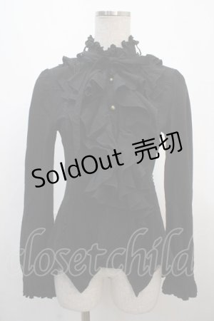 画像: Rozen Kavalier / フリルロングブラウス  黒 Y-25-04-20-045-OO-BL-SZ-ZY