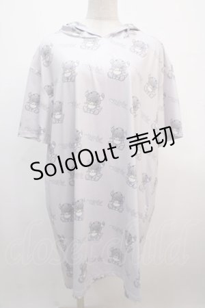 画像: NieR Clothing / 総柄半袖パーカー  グレー Y-25-04-20-047-PU-TO-SZ-ZY