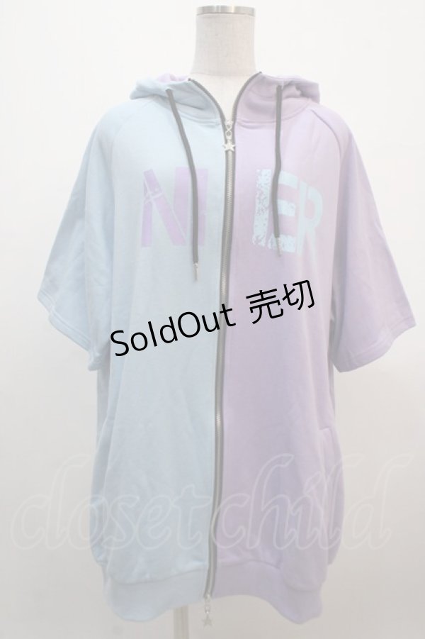 画像1: NieR Clothing / バイカラーパーカー  ラベンダー×サックス Y-25-04-20-049-PU-TO-SZ-ZY (1)