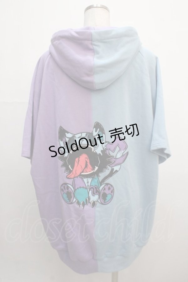 画像2: NieR Clothing / バイカラーパーカー  ラベンダー×サックス Y-25-04-20-049-PU-TO-SZ-ZY (2)