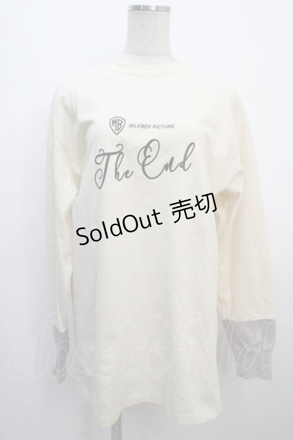 画像1: MILKBOY / THE END ロングスリーブ TEE  アイボリー Y-25-04-20-054-MB-TS-SZ-ZY (1)