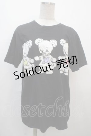 画像: yaponskii / よだれベアTシャツ 2 ブラック Y-25-04-20-056-PU-TO-SZ-ZY