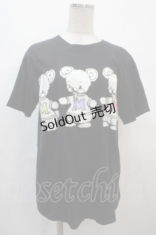 画像1: yaponskii / よだれベアTシャツ 2 ブラック Y-25-04-20-056-PU-TO-SZ-ZY (1)