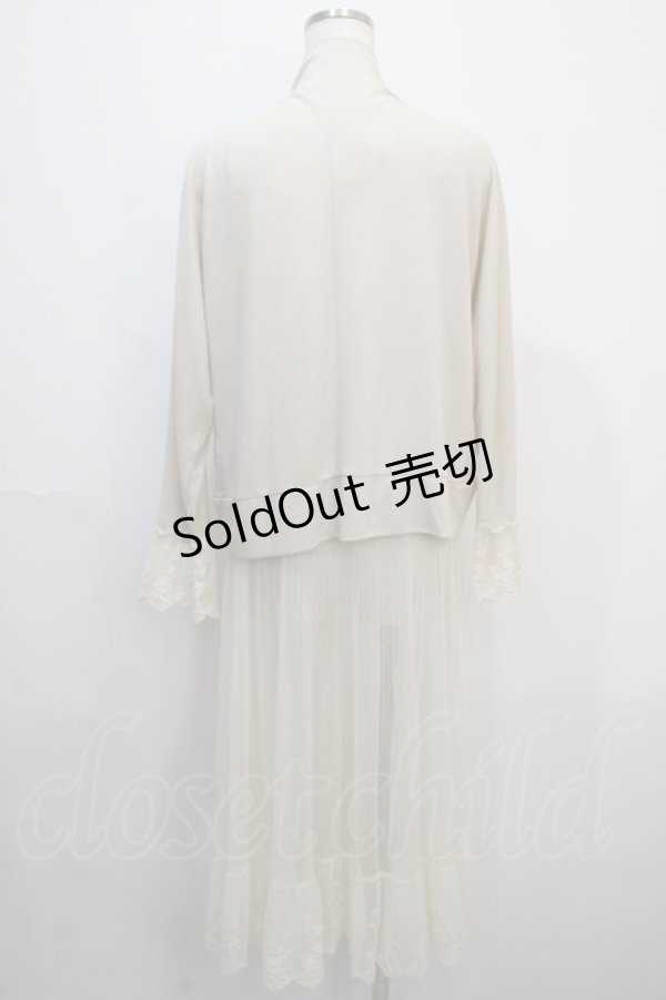画像2: axes femme / 袖刺繍レースボレロ+ジレ M 生成り Y-25-04-20-064-AX-TO-SZ-ZY (2)