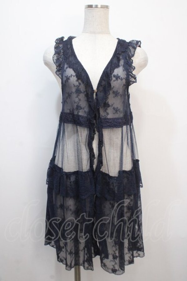 画像1: axes femme / フェミニンレースジレ M 紺 Y-25-04-20-065-AX-TO-SZ-ZY (1)