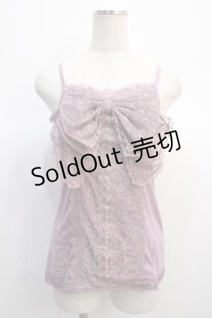 画像: axes femme / BIGリボンレースキャミソール  ラベンダー Y-25-04-21-001-AX-TO-SZ-ZY