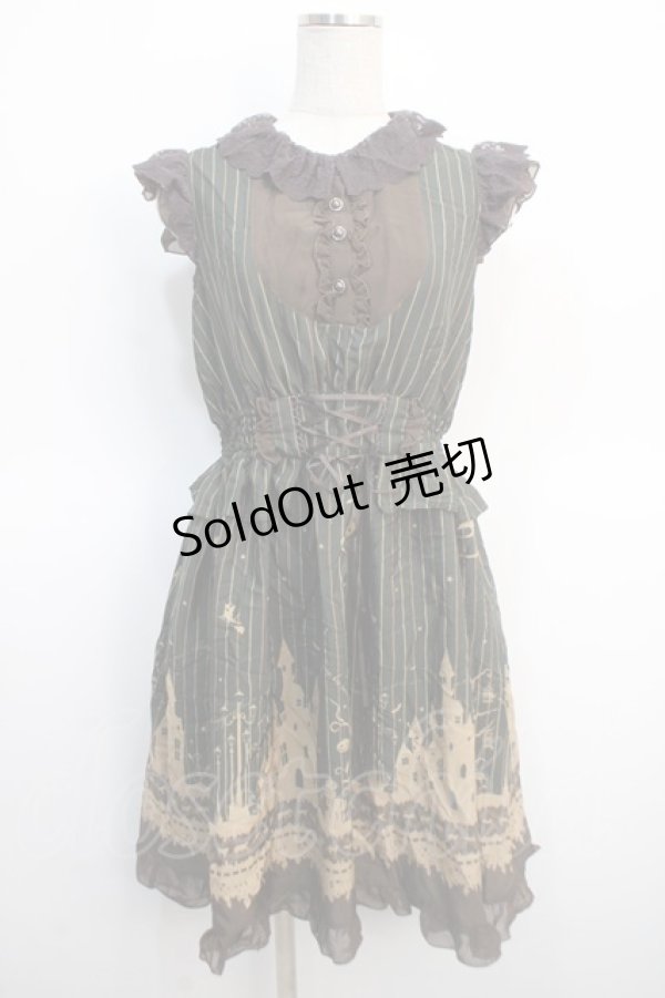 画像1: axes femme POETIQUE / ハロウィンメルヘン柄ワンピース M Dグリーン Y-25-04-21-059-AX-OP-SZ-ZY (1)