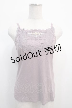 画像: axes femme / ドライフラワービジューキャミソール  ラベンダー Y-25-04-21-007-AX-TO-SZ-ZY