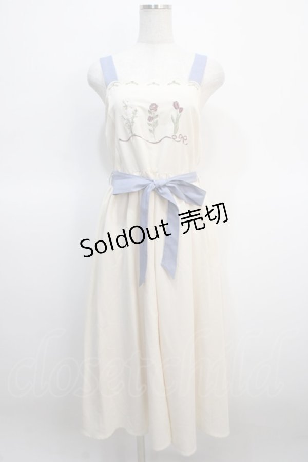 画像1: axes femme / リボンフラワー刺繍ジャンスカ  キナリ Y-25-04-21-060-AX-OP-SZ-ZY (1)