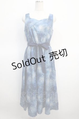画像: axes femme POETIQUE / 冬の星座柄ハートネックワンピース  紺 Y-25-04-21-061-AX-OP-SZ-ZY