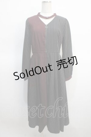 画像: axes femme / バイカラーイレヘムワンピース  黒×赤 Y-25-04-21-064-AX-OP-SZ-ZY