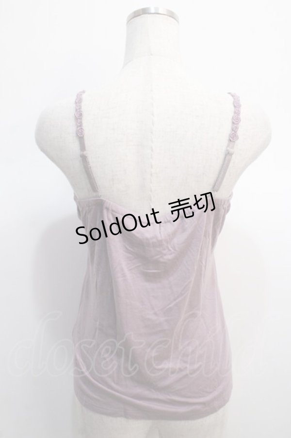 画像2: axes femme / ドライフラワービジューキャミソール  ラベンダー Y-25-04-21-007-AX-TO-SZ-ZY (2)