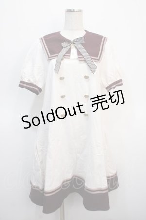 画像: Amavel / セーラーカットワンピース F ボルドー Y-25-04-21-070-CA-OP-SZ-ZY