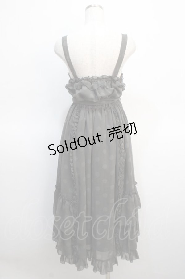 画像2: Physical Drop / シャーリングシフォンジャンパースカート  水玉グレイ Y-25-04-21-079-LO-OP-SZ-ZY (2)