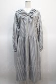 画像1: Physical Drop / セーラースモックワンピース  グレイストライプ Y-25-04-21-082-LO-OP-SZ-ZY (1)