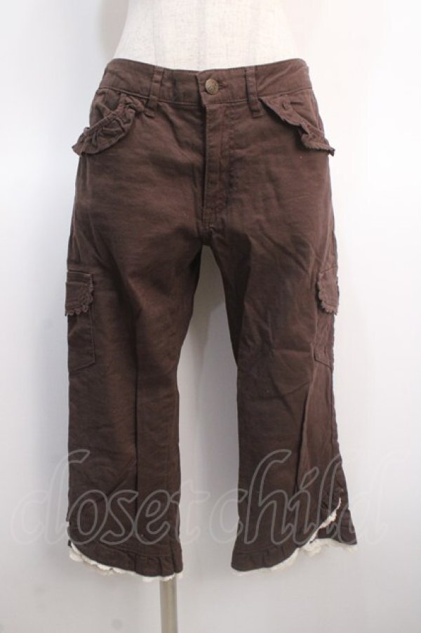 画像1: axes femme / 裾レースカーゴパンツ L 茶 Y-25-04-21-093-AX-PA-SZ-ZY (1)