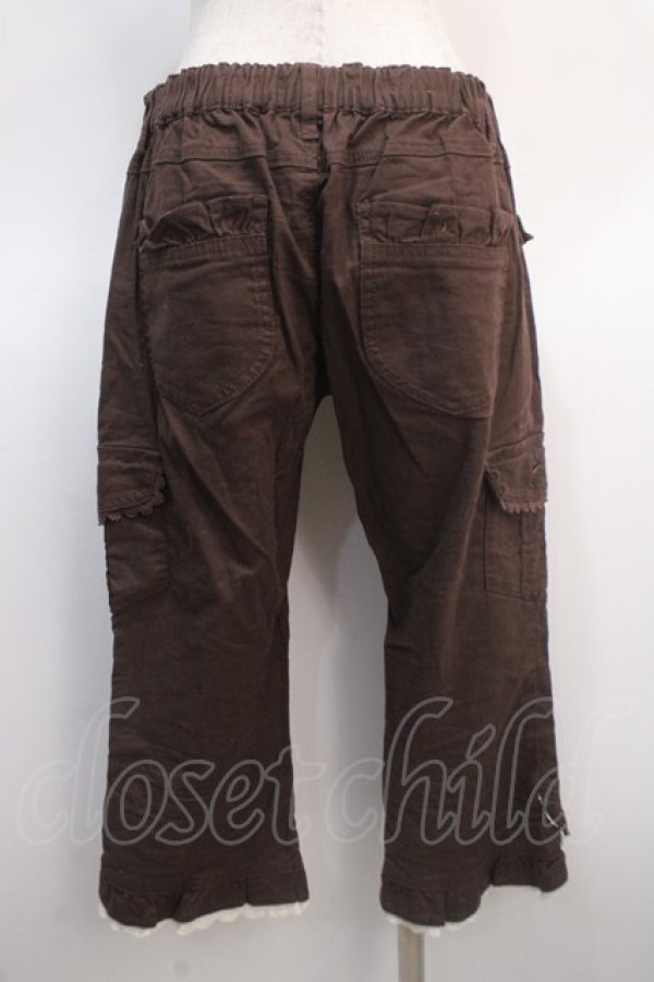 画像2: axes femme / 裾レースカーゴパンツ L 茶 Y-25-04-21-093-AX-PA-SZ-ZY (2)