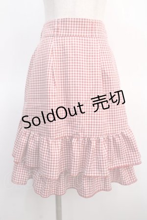画像: axes femme POETIQUE / リボン付バックフリルスカート M 赤 Y-25-04-21-094-AX-SK-SZ-ZY