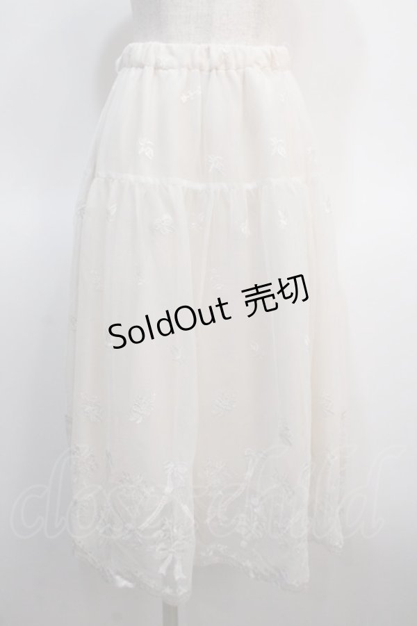 画像1: axes femme POETIQUE / リボンブーケレーススカート M 生成り Y-25-04-21-095-AX-SK-SZ-ZY (1)