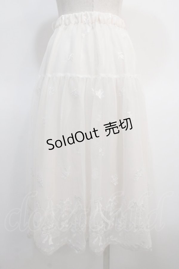 画像2: axes femme POETIQUE / リボンブーケレーススカート M 生成り Y-25-04-21-095-AX-SK-SZ-ZY (2)